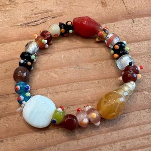 Hand Blown Glass Beaded Bracelet